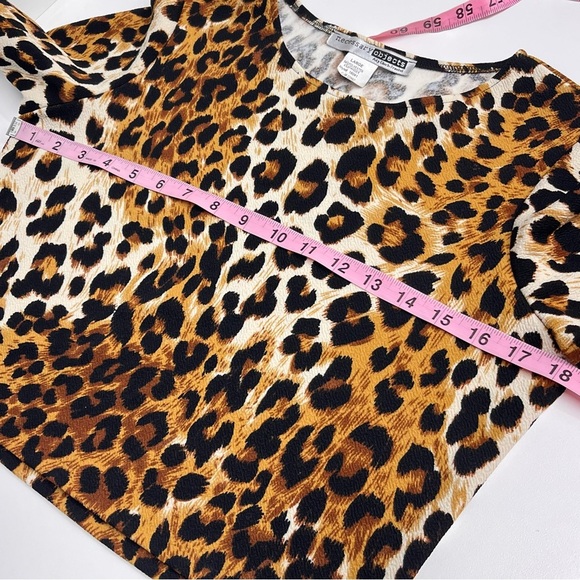 Vintage 90s leopard print crop top Necessary Objects Ady Gluck-Frankel large - Picture 4 of 8
